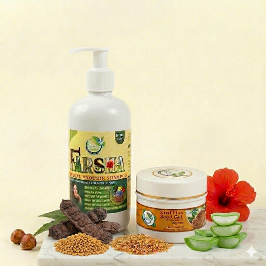 Farsha Herbal Protien Shampoo + 2 in 1 Flaxseeds Gel