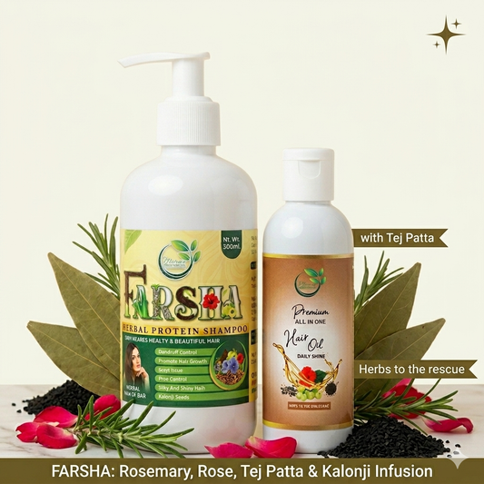 Farsha Herbal Protien SHampoo + All in On Hair OIl