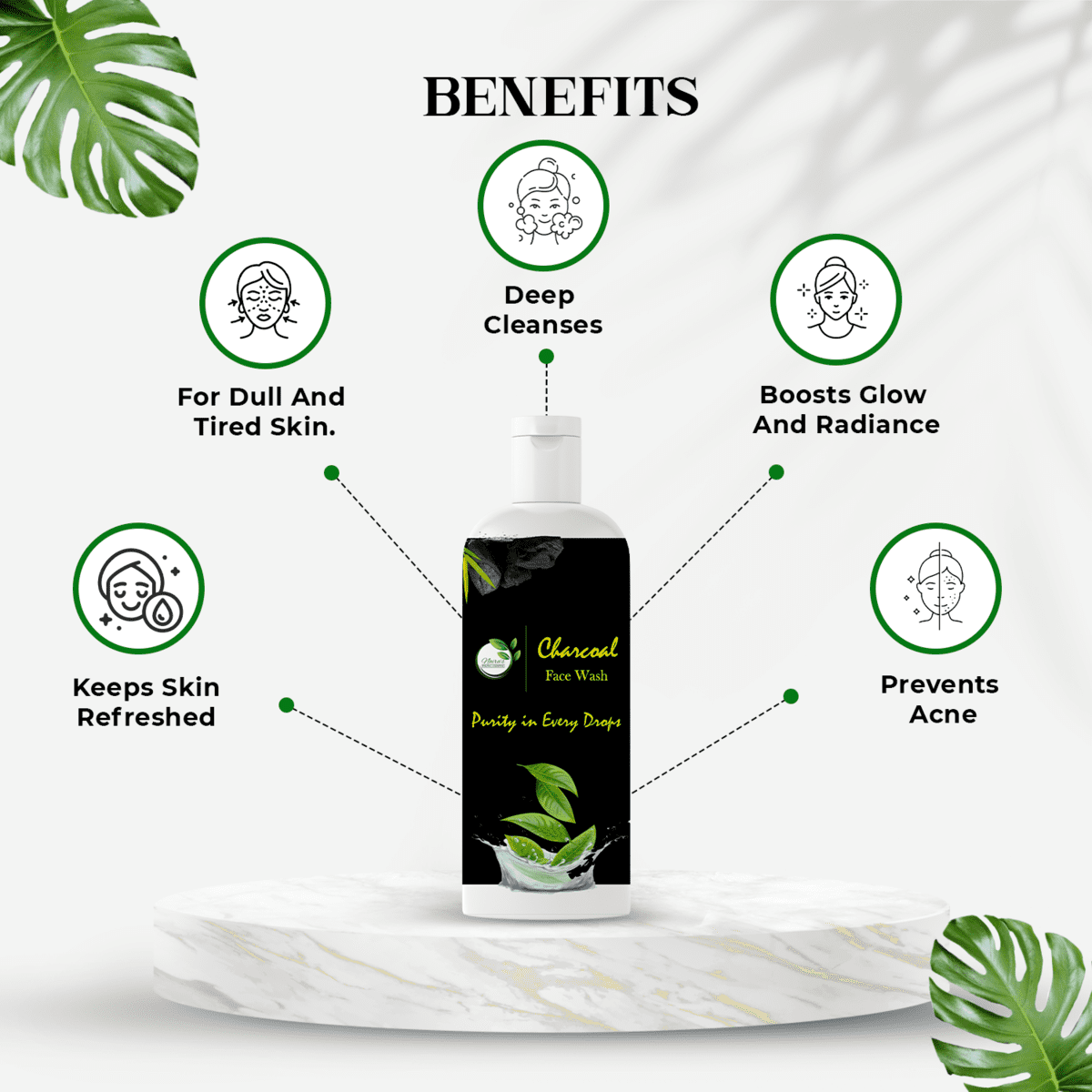 Charcoal Face Wash Naira's Organic Essentials Manufacturer of 100